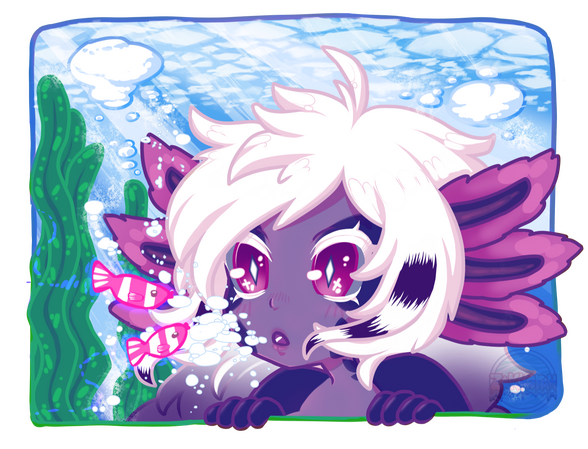 Chibi Normal Bust - Gift for berryaxolotl